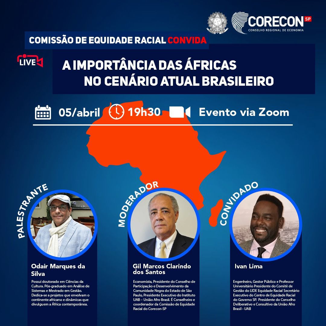 Card com a foto dos três palestrantes